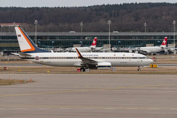 Zürich Schweiz Februari 2022 Royal Thai Air Force Boeing 737 — Stockfoto