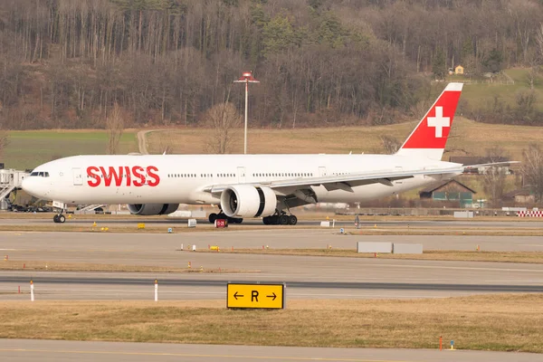 Zürich Schweiz Februari 2022 Swiss International Airlines Boeing 777 300Er — Stockfoto