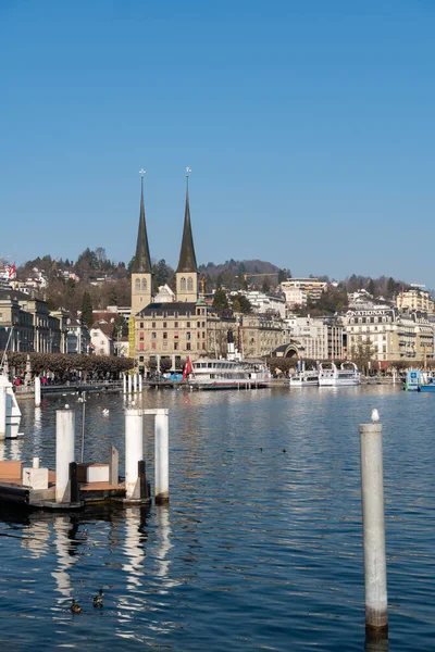 Lucerne Switzerland March 2022 Terrific View Lake Lucerne Clear Blue — Stock Photo, Image