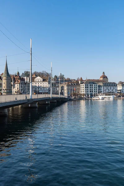 Lucerne Switzerland March 2022 Terrific View Lake Lucerne Clear Blue — Stock Photo, Image