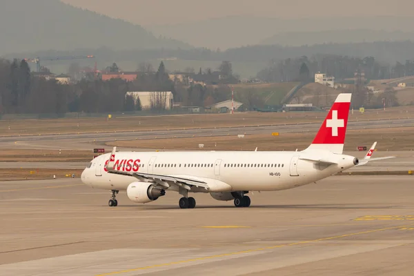 Zurique Suíça Março 2022 Swiss International Airlines Airbus A321 212 — Fotografia de Stock