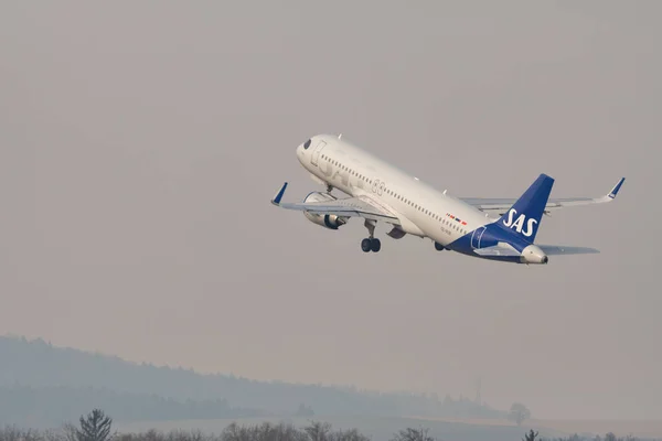 Цюрих Швейцарія Березня 2022 Sas Scandinavian Airlines Airbus A320 251N — стокове фото