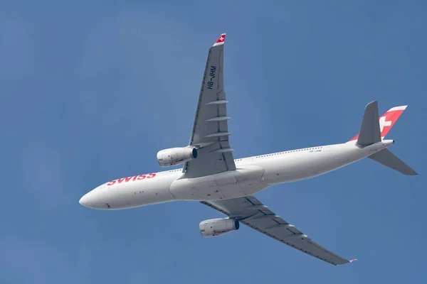 Цюрих Швейцария Марта 2022 Года Самолет Airbus A330 343 Swiss — стоковое фото