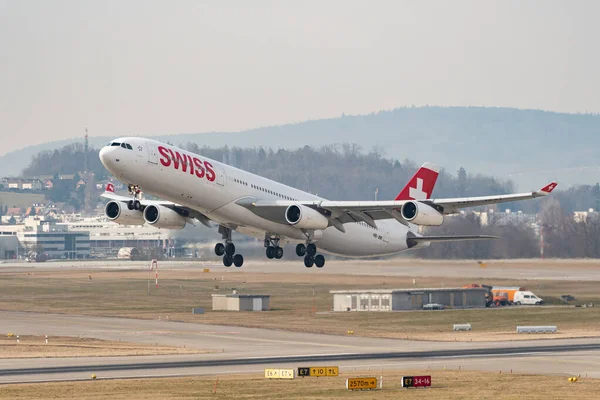 Zurigo Svizzera Marzo 2022 Airbus A340 313 Della Swiss International — Foto Stock