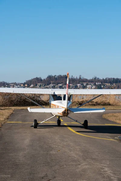 Wangen Lachen Schweiz Februar 2022 Propellerflugzeug Cessna 152 Auf Dem — Stockfoto