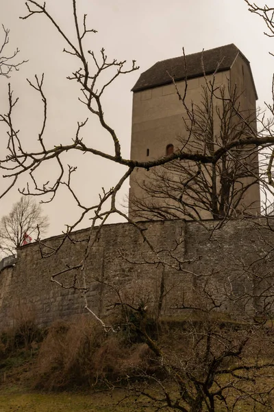 Sargans Schweiz März 2022 Historische Und Majestätische Alte Burg Auf — Stockfoto