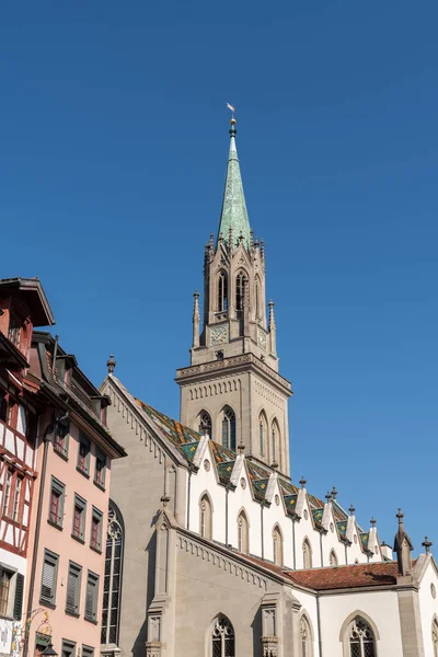 Saint Gallen Suiza Marzo 2022 Iglesia Histórica San Lorenzo Centro — Foto de Stock