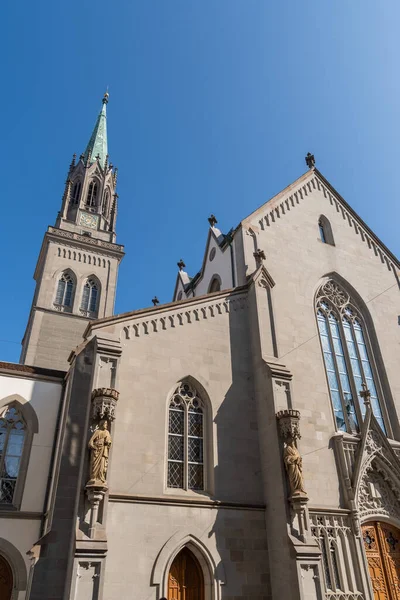 Святий Галлен Швейцарія Березня 2022 Року Історична Церква Святого Лаврентія — стокове фото