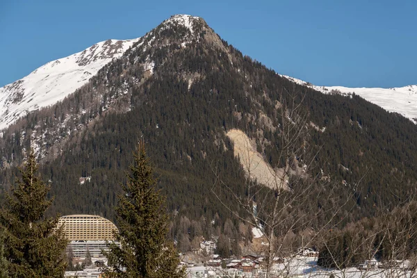Davos Zwitserland Maart 2022 Uitzicht Omgeving Een Fantastisch Alpine Winterlandschap — Stockfoto