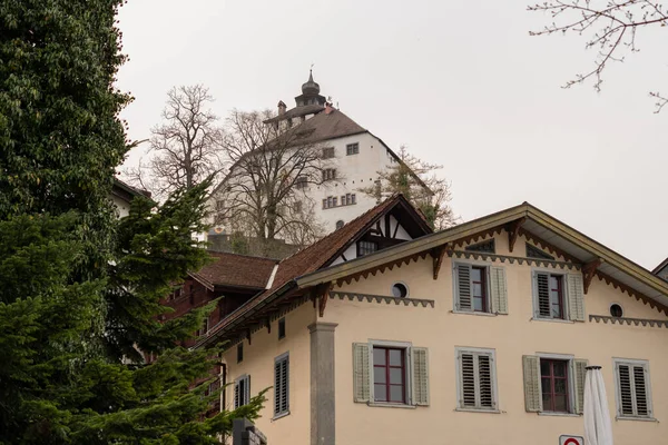 Werdenberg Suisse Mars 2022 Ancien Château Historique Sommet Une Colline — Photo