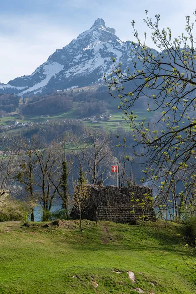 Weesen Switzerland April 2022 Little Old Historic Ruin Top Hill — ストック写真