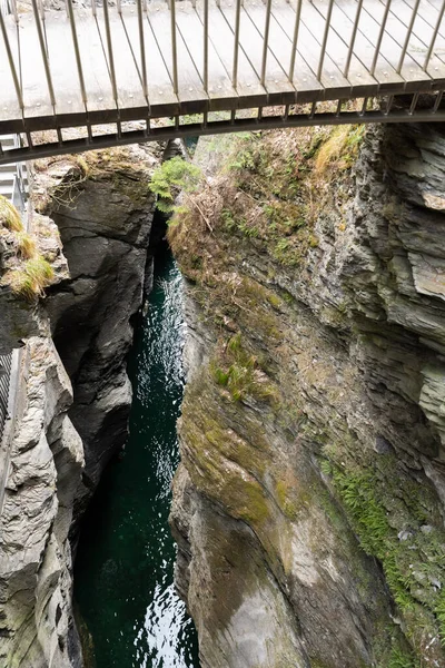 Zillis Grison Suisse Avril 2022 Canyon Populaire Viamala Construit Bord — Photo