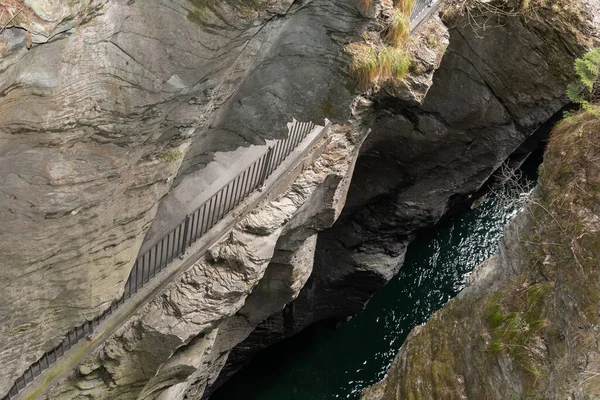 Zillis Grison Suíça Abril 2022 Desfiladeiro Popular Viamala Construído Pelo — Fotografia de Stock