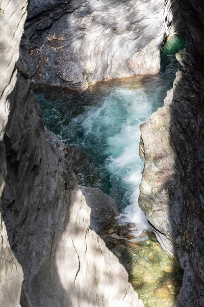 Zillis Grison Switzerland April 2022 Popular Viamala Canyon Built Rhine — Stock Photo, Image