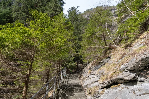Zillis Grison Svizzera Aprile 2022 Popolare Canyon Del Viamala Costruito — Foto Stock