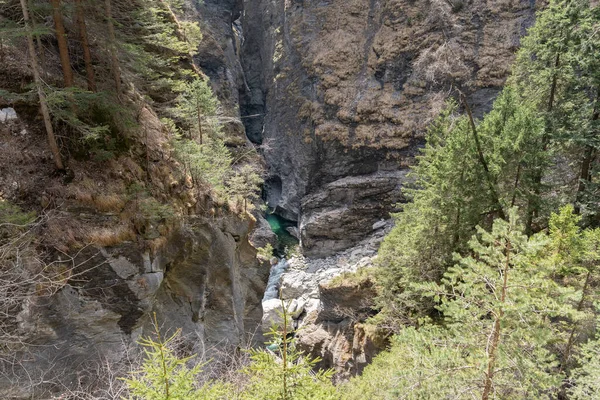 Zillis Grison Suisse Avril 2022 Canyon Populaire Viamala Construit Bord — Photo