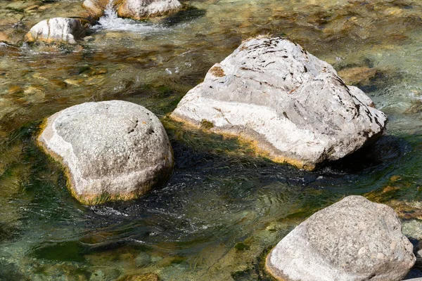 Rania Grison Suiza Abril 2022 Piedras Río Rin Los Alpes — Foto de Stock