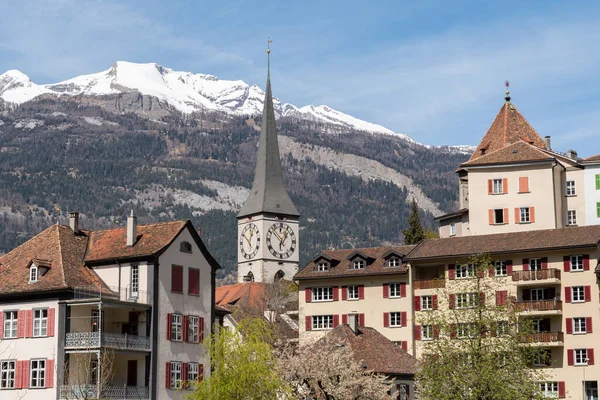 Coira Svizzera Aprile 2022 Edifici Tradizionali Nel Centro Storico Una — Foto Stock
