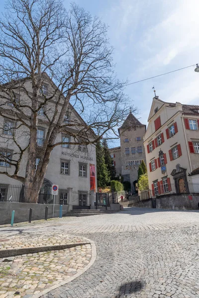 Кур Швейцария Апреля 2022 Традиционные Здания Историческом Старом Городе Солнечный — стоковое фото