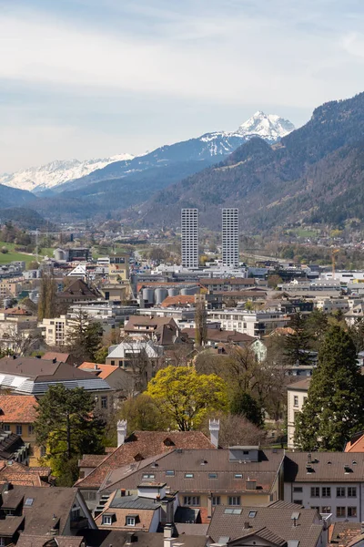 Chur Suíça Abril 2022 Vista Fantástica Sobre Centro Cidade Com — Fotografia de Stock