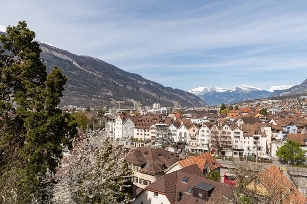 Chur Switzerland April 2022 Fasfascinating View Downtown Area Wonderful Alps — стоковое фото