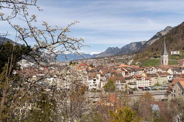 Chur Switzerland April 2022 Fasfascinating View Downtown Area Wonderful Alps — стоковое фото