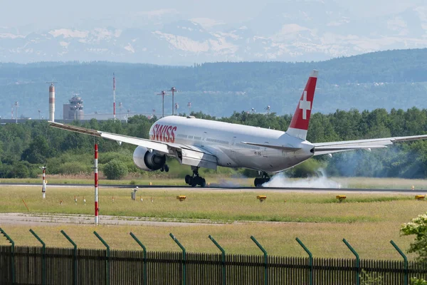 Zurique Suíça Maio 2022 Swiss International Airlines Boeing 777 3Deer — Fotografia de Stock
