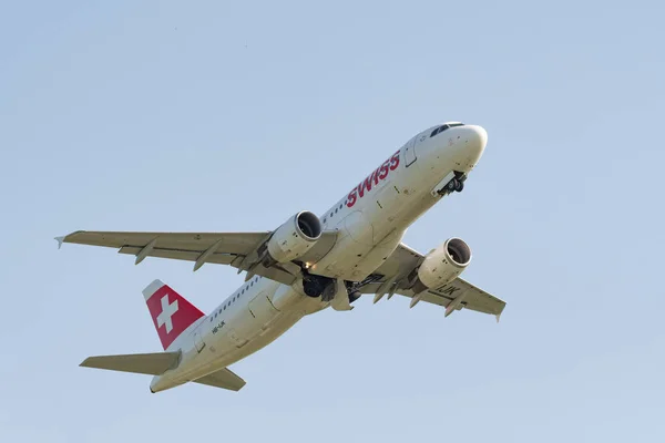 Zürich Svájc 2022 Május Swiss International Airlines Airbus A320 214 — Stock Fotó