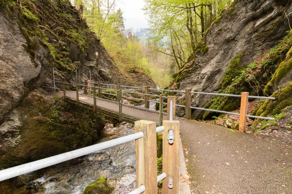 Unterwasser Switzerland May 2022 Little Alpine River Flows Canyon Thur — Stock Photo, Image