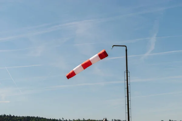 Lommis Zwitserland Mei 2022 Windsock Zwaait Wind Een Klein Vliegveld — Stockfoto