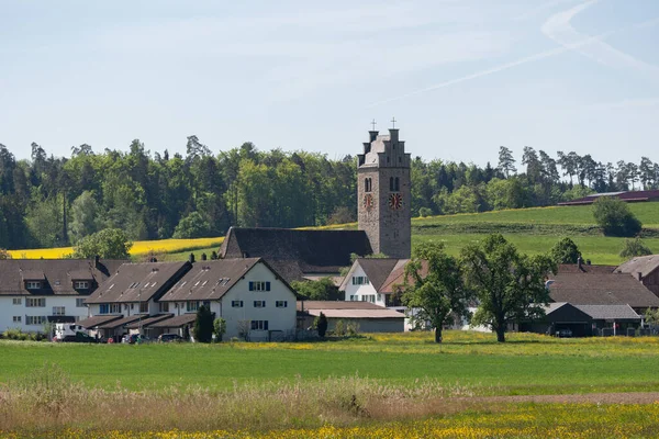 Lommis Switzerland May 2022 Small Village Green Hills Spring Time — 스톡 사진