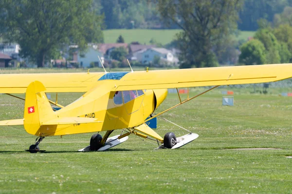 Lommis Schweiz Mai 2022 Propellerflugzeug Piper Pa18 150 Super Cub — Stockfoto