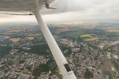 Chemnitz, Saxony, Germany July 10, 2022 Power plant seen from above during a flight