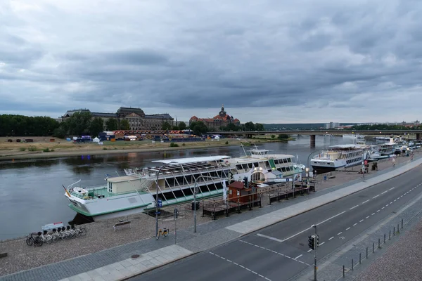 Dresden Saxon Germany July 2022 View Elbe River City Center — Foto Stock
