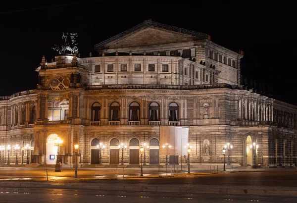 Dresden Saxon Germany July 2022 Illuminated Semper Opera Building City — ストック写真