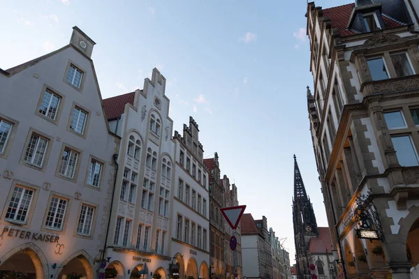 Muenster Germany July 2022 Illuminated Buildings Historic Old Town Late — Foto de Stock