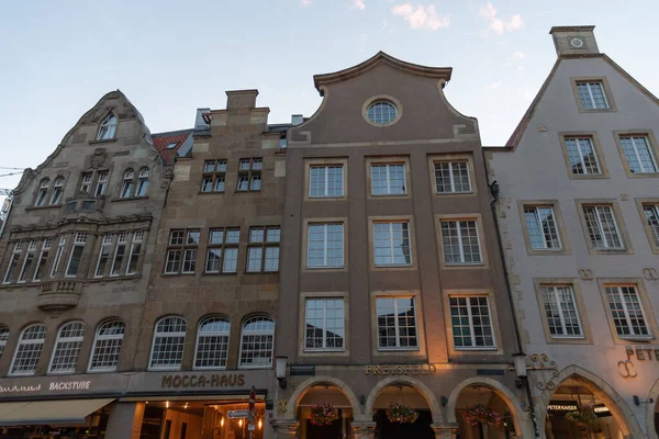 Muenster Germany July 2022 Illuminated Buildings Historic Old Town Late — Foto de Stock