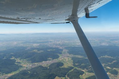 Baden Wurttemberg, Germany, July 8, 2022 Rural scenery on a sunny day seen from above