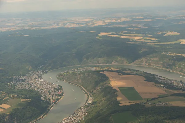 Boppard, Rhineland Palatinate, Germany, July 9, 2022 Flight along the rhine river in a small plane