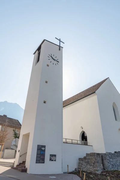 Schaan Liechtenstein March 2022 Majestic Little Saint Peter Chapel Morning — Stockfoto