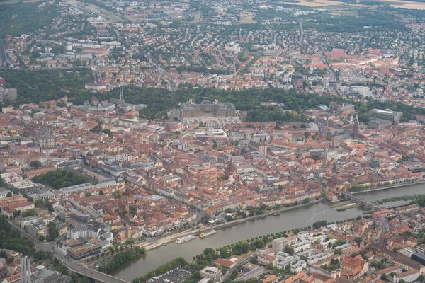 Wuerzburg Bavaria Germany July 2022 Flight Overhead City Small Airplane — 图库照片