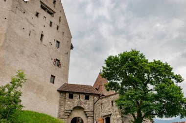 Balzers, Liechtenstein, June 5, 2022 Historic old Gutenberg castle on a cloudy day