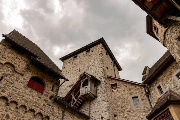Balzers Liechtenstein June 2022 Historic Old Gutenberg Castle Cloudy Day — ストック写真