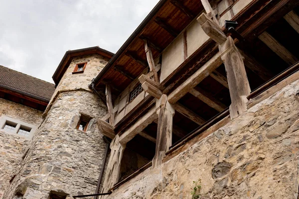 Balzers Liechtenstein June 2022 Historic Old Gutenberg Castle Cloudy Day — стоковое фото