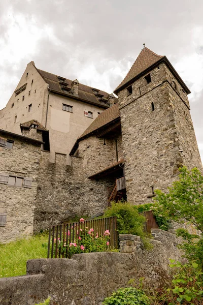 Balzers Liechtenstein June 2022 Historic Old Gutenberg Castle Cloudy Day — 图库照片