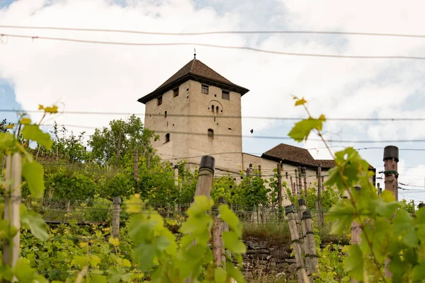 Balzers Liechtenstein June 2022 Historic Old Gutenberg Castle Cloudy Day — стокове фото