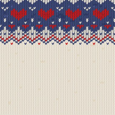 Mavi ve beyaz Noel süveteri deseni. Çirkin süveter partisi. Vektör illüstrasyonu