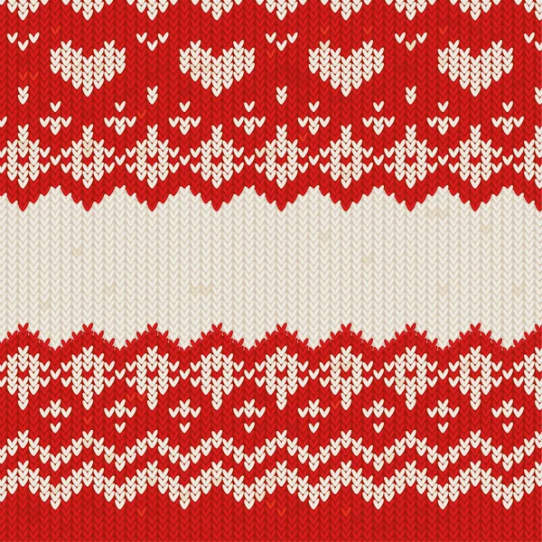 Tejido Rojo Blanco Navidad Suéter Textura Fiesta Jerseys Feos Ilustración — Vector de stock