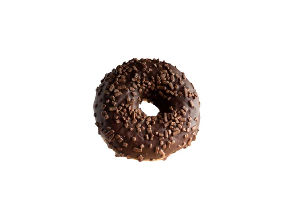 Donut Muito Saboroso Isolado Fundo Branco — Fotografia de Stock