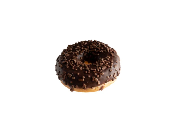 Donut Muito Saboroso Isolado Fundo Branco — Fotografia de Stock